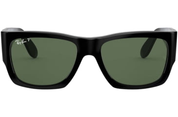 Image of Ray-Ban Wayfarer Nomad RB2187 Sunglasses Polarized, Black, G-15 Green, 54, RB2187-901-58-54