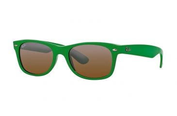 Image of Ray-Ban Wayfarer RB2132 Sunglasses 60683K-52 - Shiny Green Frame, Brown Mirror Gradient Silver Lenses