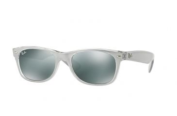 Image of Ray-Ban Wayfarer RB2132 Sunglasses 614440-55 - Top Brushed Silver On Trasp Frame, Green Mirror Silver Lenses