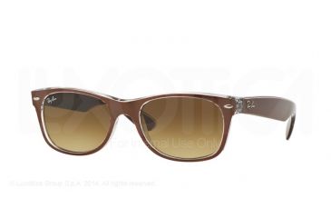 Image of Ray-Ban Wayfarer RB2132 Sunglasses 614585-52 - Top Brushed Brown On Trasp Frame, Brown Gradient Dark Brown Lenses