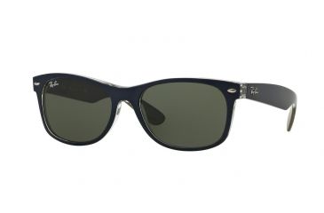 Image of Ray-Ban Wayfarer RB2132 Sunglasses 6188-52 - Mt Blue/military Green Frame, Green Lenses