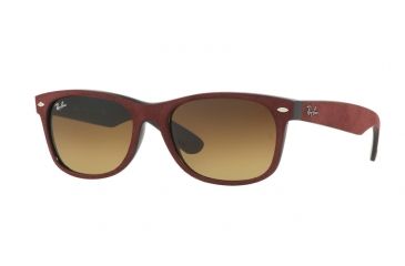 Image of Ray-Ban Wayfarer RB2132 Sunglasses 624085-58 - Black/top Bordo' Alcantara Frame, Brown Gradient Lenses
