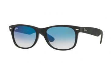 Image of Ray-Ban Wayfarer RB2132 Sunglasses 62423F-52 - Black/top Black Alcantara Frame, Blue Gradient Lenses