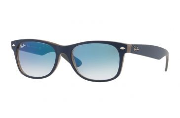Image of Ray-Ban Wayfarer RB2132 Sunglasses 63083F-52 - Matte Blue On Opal Brown Frame