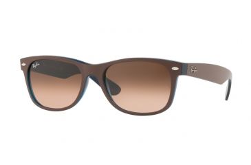 Image of Ray-Ban Wayfarer RB2132 Sunglasses 6310A5-58 - Matte Choccolat On Opal Yellow Frame