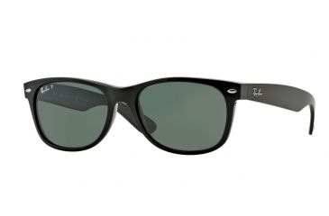 Image of Ray-Ban Wayfarer RB2132 Sunglasses 901/58-58 - Black Frame, Crystal Green Polarized Lenses