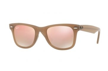 Image of Ray-Ban WAYFARER RB4340 Sunglasses 61667Y-50 - Beige Frame, Grey Gradient Brown Mirror Pin Lenses