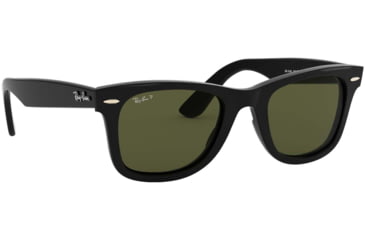 Image of Ray-Ban WAYFARER RB4340 Sunglasses 601/58-50 - Black Frame, Green Polarized Lenses