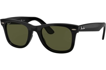 Image of Ray-Ban WAYFARER RB4340 Sunglasses 601/58-50 - Black Frame, Green Polarized Lenses
