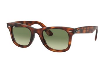 Image of Ray-Ban WAYFARER RB4340 Sunglasses 63974M-50 - Red Havana Frame, Green Gradient Green Lenses