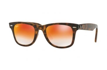 Image of Ray-Ban WAYFARER RB4340 Sunglasses 710/4W-50 - Havana Frame, Grey Gradient Brown Mirror Red Lenses