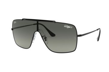 Image of Ray-Ban WINGS II Sunglasses - Men's, Black Frame, Grey Gradient Lenses, RB3697-002-11-35