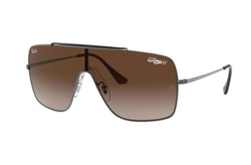 Image of Ray-Ban WINGS II Sunglasses - Men's, Gunmetal Frame, Brown Gradient Lenses, RB3697-004-13-35