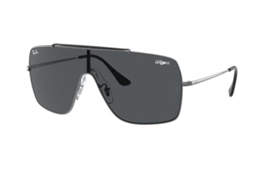 Image of Ray-Ban WINGS II Sunglasses - Men's, Gunmetal Frame, Dark Grey Lenses, RB3697-004-87-35