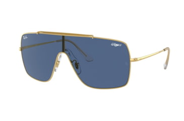 Image of Ray-Ban WINGS II Sunglasses - Men's, Gold Frame, Dark Blue Lenses, RB3697-905080-35