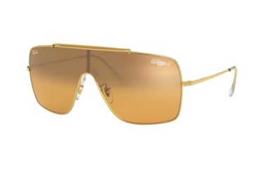 Image of Ray-Ban WINGS II Sunglasses - Men's, Gold Frame, Orange/Silver Gradient Mirror Lenses, RB3697-9050Y1-35