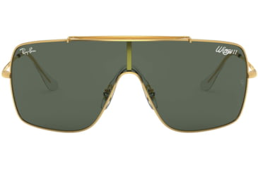 Image of Ray-Ban WINGS II Sunglasses - Men's, Gold Frame, Green Classic Lenses, RB3697-905071-35
