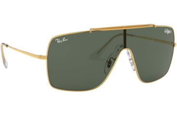 Image of Ray-Ban WINGS II Sunglasses - Men's, Gold Frame, Green Classic Lenses, RB3697-905071-35