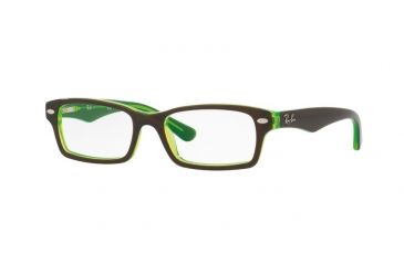 Image of Ray-Ban Youth RY1530 Eyeglass Frames 3665-48 - Top Brown On Green Fluo Frame