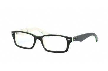 Image of Ray-Ban Youth RY1530 Eyeglass Frames 3820-48 - Top Black On White/Green