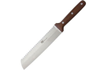 Image of Razolution Buffet Knife Walnut Fixed Blade Knife, 12.5in Overall, 7.5in Satin Double Edge SS Blade, Walnut Handle, One Standard Edge And One Serrated Edge, 58101