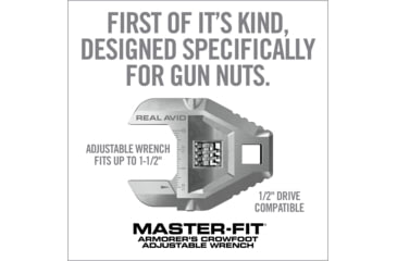 Image of Real Avid Master-Fit Armorers Crowfoot Adjustable Wrench, Silver, Small, AVMFAW