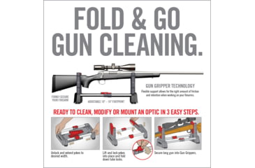 Image of Real Avid Portable Gun Cleaning Speed Stand, Grey, Red, Black, Large, AVSSFG