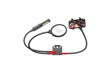 Image of Real Avid Smart-Assist Plug and Play Hands-Free Accessory System Mount, Quick-Connect Clip, 4 Locking Ports, Smart Dock, 5in Magnifying Glass, 180 Lumen Light, Cell Phone Holder, Large, Black, AVMVACC