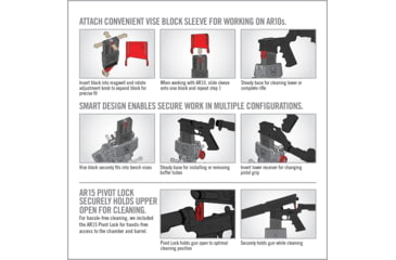 Image of Real Avid Smart-Fit AR15 Vise Block with Sleeve for AR10, Grey, Red, Medium, AV1015SFVB