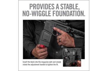 Image of Real Avid Smart-Fit AR15 Vise Block with Sleeve for AR10, Grey, Red, Medium, AV1015SFVB