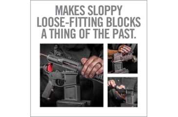 Image of Real Avid Smart-Fit AR15 Vise Block with Sleeve for AR10, Grey, Red, Medium, AV1015SFVB