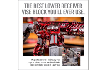 Image of Real Avid Smart-Fit AR15 Vise Block with Sleeve for AR10, Grey, Red, Medium, AV1015SFVB
