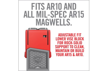 Image of Real Avid Smart-Fit AR15 Vise Block with Sleeve for AR10, Grey, Red, Medium, AV1015SFVB