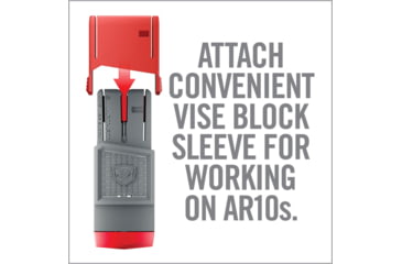 Image of Real Avid Smart-Fit AR15 Vise Block with Sleeve for AR10, Grey, Red, Medium, AV1015SFVB