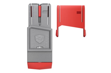 Image of Real Avid Smart-Fit AR-15 Vise Block w/AR-10 Sleeve, Grey/Red, Medium, AV1015SFVB