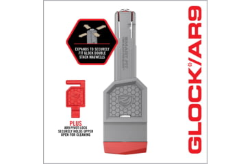 Image of Real Avid Smart-Fit AR-9 Vise Block, Grey/Red, AVGLOCKSFVB