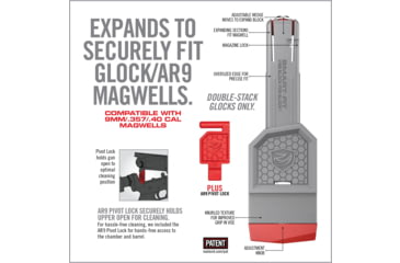 Image of Real Avid Smart-Fit AR-9 Vise Block, Grey/Red, AVGLOCKSFVB