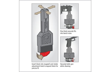 Image of Real Avid Smart-Fit AR-9 Vise Block, Grey/Red, AVGLOCKSFVB