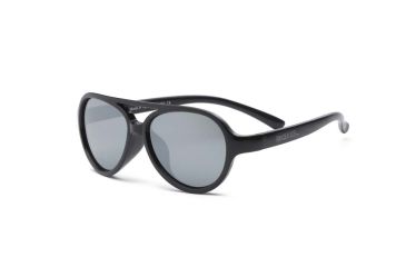 Image of Real Kids Shades Black Aviator Flex Fit Frame with Silver Mirror Lens 7+, Unisex 7SKYBLK