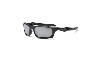 Image of Real Kids Shades Black Sport Polycarbonate Frame with Blue Mirror Lens 7+, Unisex 7STOBLK