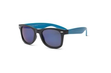 Image of Real Kids Shades Black Square Frame/Neon Blue Temples Polycarbonate Frame with Blue Mirror Lens 10+, Unisex 10SWGBKBL