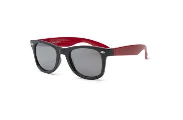Image of Real Kids Shades Black Square Frame/Red Temples Polycarbonate Frame with Silver Mirror Lens 10+, Unisex 10SWGBKRD