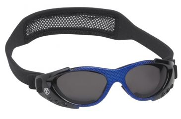 Image of Real Kids Shades Xtreme Sport Sunglasses 7 - 12 Years - Royal Matte Metallic &amp; Shiny Black w/ Black Mesh Band 712XTRSBLKBLU
