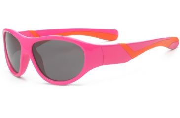 Image of Real Kids Shades Girl's Unbreakable Sunglasses, Pink/Orange Frame with Smoke Lens, Kid 4DISPKOR