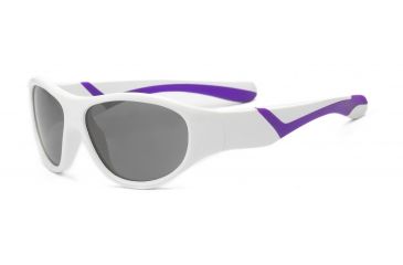 Image of Real Kids Shades Girl's Unbreakable Sunglasses, White/Purple Frame with Polarized Smoke Lens, Youth 7DISWHPUP2