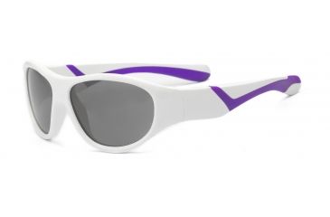 Image of Real Kids Shades Girl's Unbreakable Sunglasses, White/Purple Frame with Smoke Lens, Kid 4DISWHPU