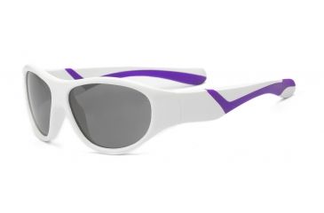 Image of Real Kids Shades Girl's Unbreakable Sunglasses, White/Purple Frame with Smoke Lens, Youth 7DISWHPU