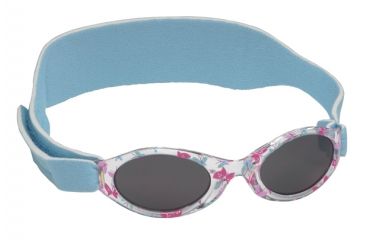 Image of Real Kids Shades 0-24 Months My First Shades Sunglasses - Pink/Blue Butterflies w/ Blue Adjustable Band 024BLUBTRFLY