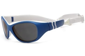 Image of Real Kids Shades Unbreakable Adventure Sunglasses, Caribbean Blue/White Frame with Polarized Smoke Le, Baby 0ADVCBWHP2