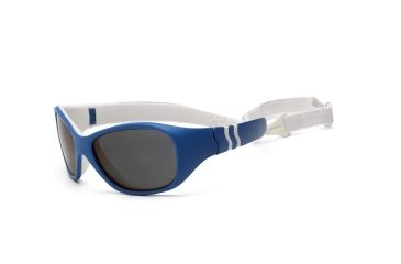 Image of Real Kids Shades Unbreakable Adventure Sunglasses, Caribbean Blue/White Frame with Polarized Smoke Le, Toddler 2ADVCBWHP2